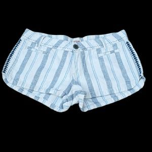 MOSSIMO Women's Boho Coastal Stripe White & Blue Shorts Size 7